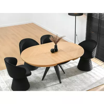 Rozkladací jedálenský stôl 120(220)x120 OMAR - dub / čierny