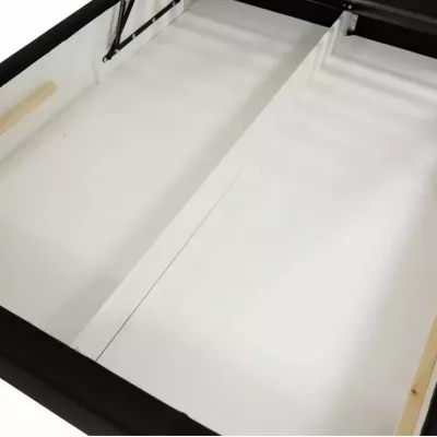 Čalúnená manželská posteľ 180x200 ESCALON - čierna ekokoža