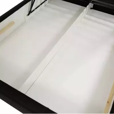 Čalúnená manželská posteľ 180x200 ESCALON - čierna ekokoža