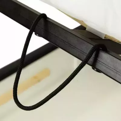 Čalúnená manželská posteľ 140x200 ESCALON - čierna ekokoža