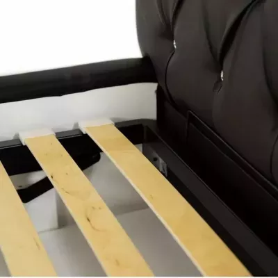 Čalúnená manželská posteľ 140x200 ESCALON - čierna ekokoža