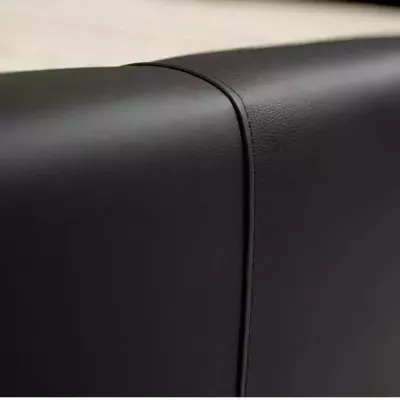 Čalúnená manželská posteľ 140x200 ESCALON - čierna ekokoža