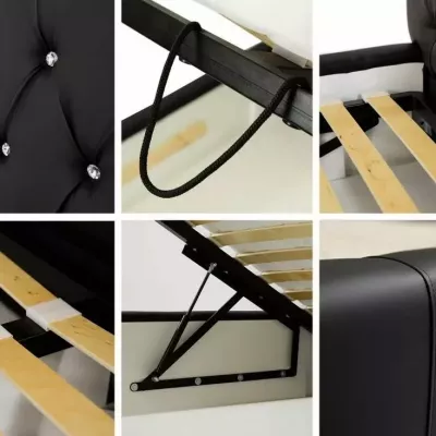 Čalúnená manželská posteľ 140x200 ESCALON - biela ekokoža