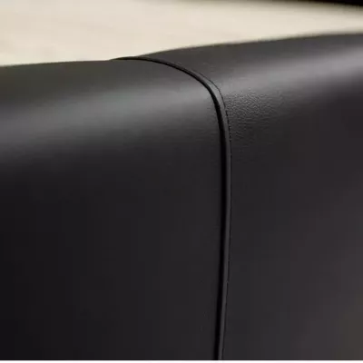Čalúnená manželská posteľ 140x200 ESCALON - biela ekokoža