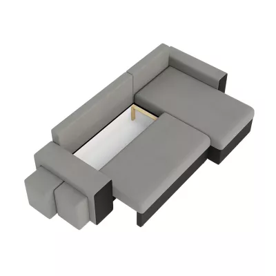 Sedacia súprava s taburetmi TIMRA - čierna 2