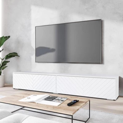 TV stolík s LED osvetlením 180 cm WILLA D - biely 1