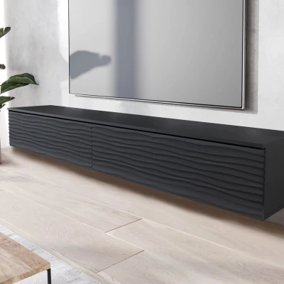 TV stolík s LED osvetlením 180 cm WILLA D - čierny grafit 2