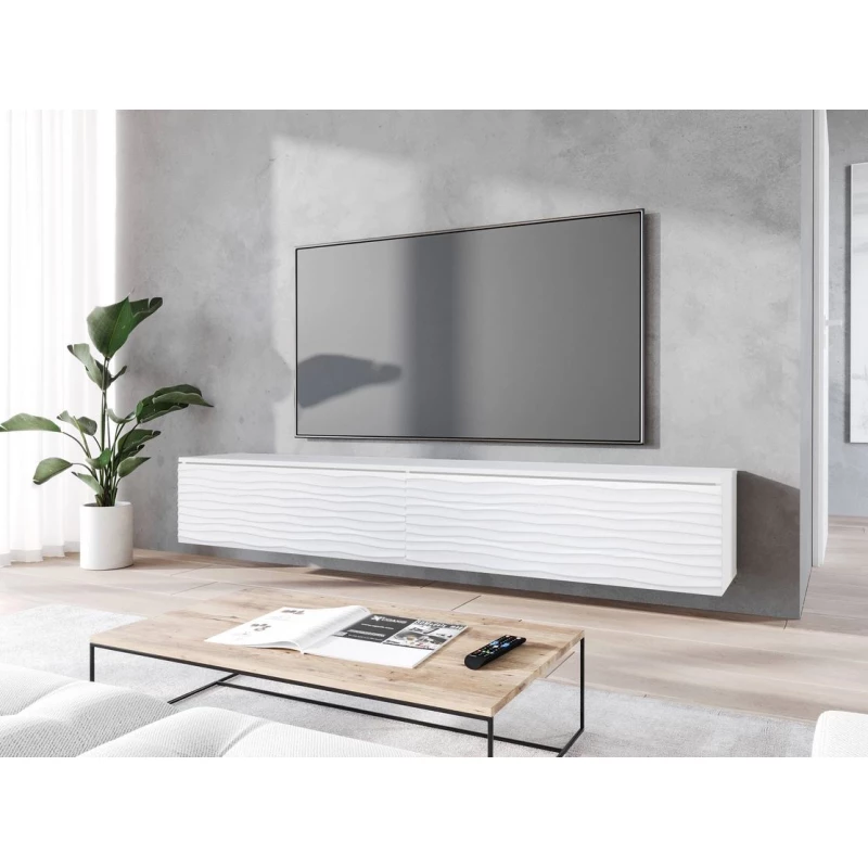 TV stolík s LED osvetlením 180 cm WILLA D - biely 2