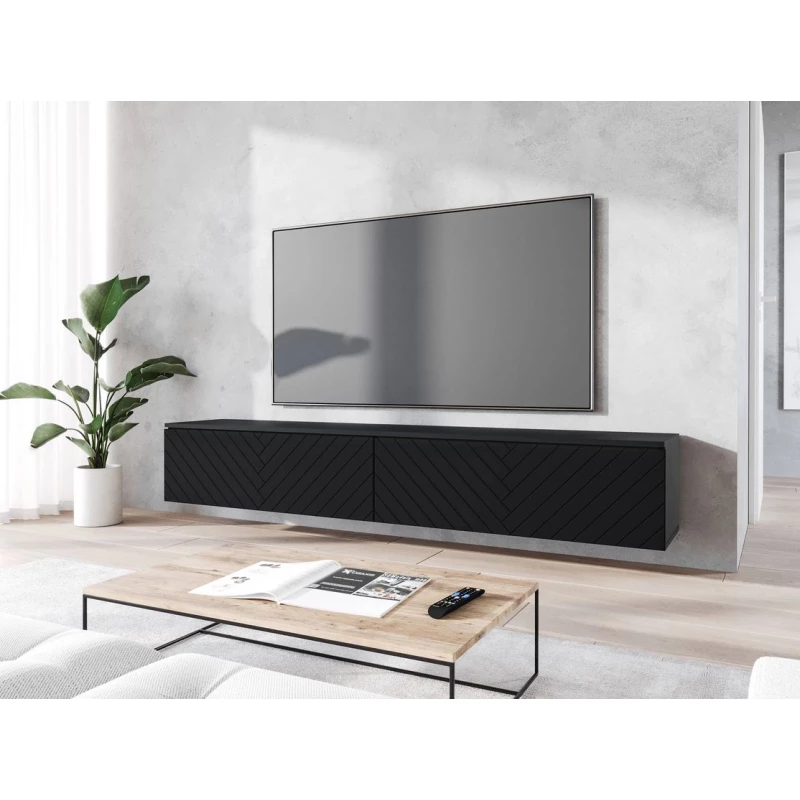 TV stolík s LED osvetlením 180 cm WILLA D - čierny grafit 1