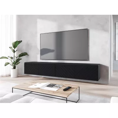 TV stolík s LED osvetlením 180 cm WILLA D - čierny grafit 1