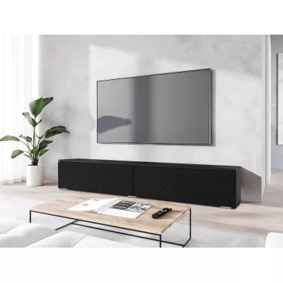 TV stolík s LED osvetlením 180 cm WILLA D - čierny grafit 1