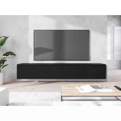 TV stolík s LED osvetlením 180 cm WILLA D - čierny grafit 1