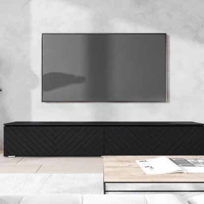TV stolík s LED osvetlením 180 cm WILLA D - čierny grafit 1