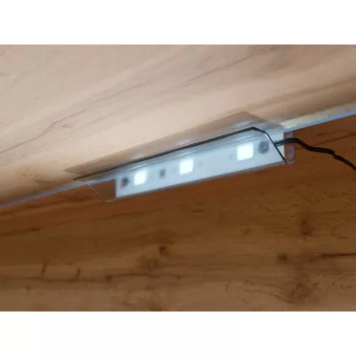 TV stolík s LED osvetlením 180 cm WILLA D - dub wotan / čierny grafit