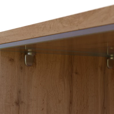 TV stolík s LED osvetlením 180 cm WILLA D - dub wotan / čierny grafit