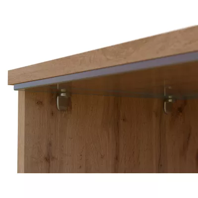 TV stolík s LED osvetlením 180 cm WILLA D - dub wotan / čierny grafit