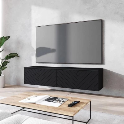 TV stolík s LED osvetlením 140 cm WILLA D - čierny grafit 1
