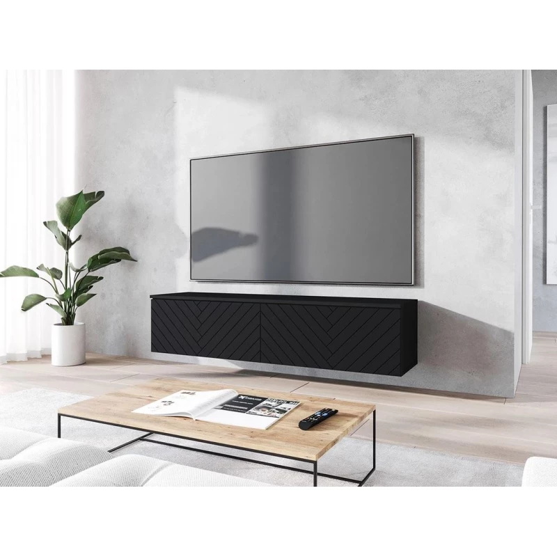 TV stolík s LED osvetlením 140 cm WILLA D - čierny grafit 1
