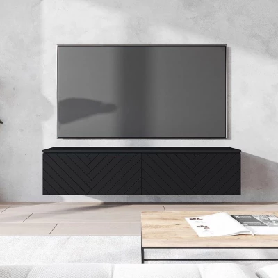TV stolík s LED osvetlením 140 cm WILLA D - čierny grafit 1
