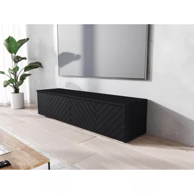 TV stolík s LED osvetlením 140 cm WILLA D - čierny grafit 1