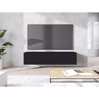 Televízna skrinka s LED osvetlením 140 cm WILLA D - čierna grafitová