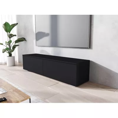 Televízna skrinka s LED osvetlením 140 cm WILLA D - čierna grafitová