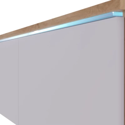 Televízna skrinka s LED osvetlením 140 cm WILLA D - čierna grafitová