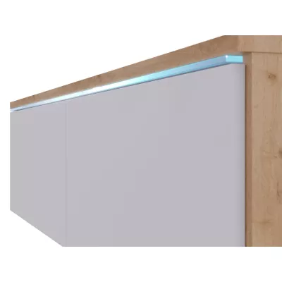 Televízna skrinka s LED osvetlením 140 cm WILLA D - čierna grafitová