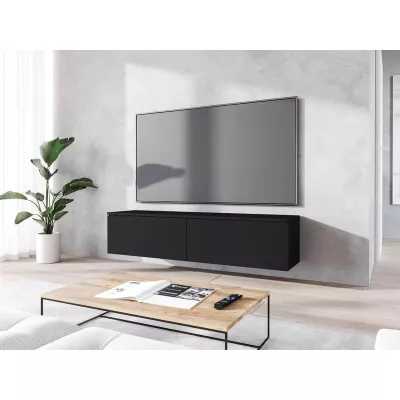 Televízna skrinka 140 cm WILLA D - čierna grafitová