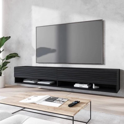 TV stolík s LED RGB osvetlením 180 cm WILLA A - čierny grafit 2