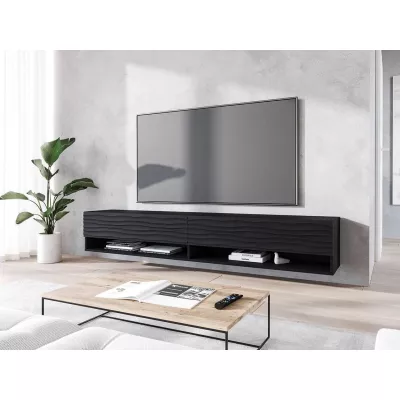 TV stolík s LED RGB osvetlením 180 cm WILLA A - čierny grafit 2