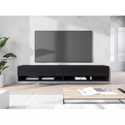 TV stolík s LED RGB osvetlením 180 cm WILLA A - čierny grafit 2