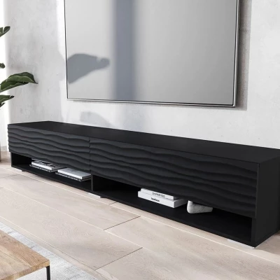 TV stolík s LED RGB osvetlením 180 cm WILLA A - čierny grafit 2