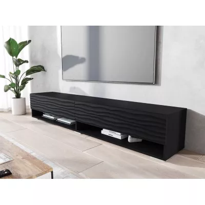 TV stolík s LED RGB osvetlením 180 cm WILLA A - čierny grafit 2