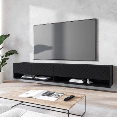 TV stolík s LED RGB osvetlením 180 cm WILLA A - čierny grafit 1