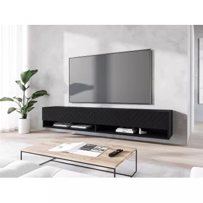 TV stolík s LED RGB osvetlením 180 cm WILLA A - čierny grafit 1