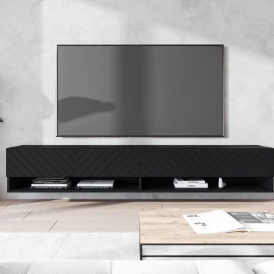 TV stolík s LED RGB osvetlením 180 cm WILLA A - čierny grafit 1