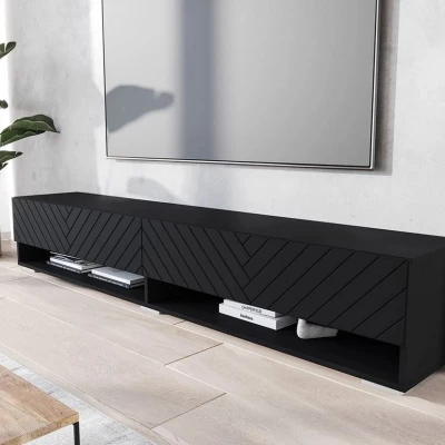 TV stolík s LED RGB osvetlením 180 cm WILLA A - čierny grafit 1