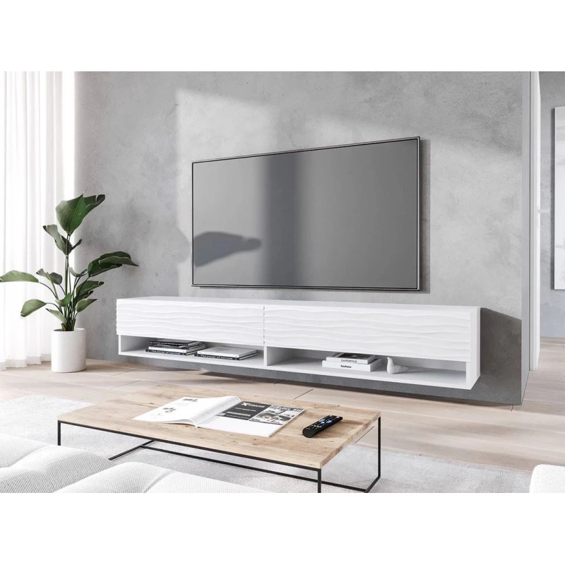 TV stolík s LED RGB osvetlením 180 cm WILLA A - biely