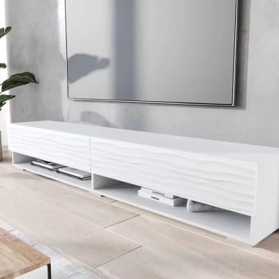 TV stolík s LED RGB osvetlením 180 cm WILLA A - biely