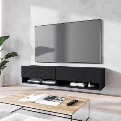 TV stolík s LED RGB osvetlením 140 cm WILLA A - čierny grafit