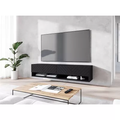 TV stolík s LED RGB osvetlením 140 cm WILLA A - čierny grafit