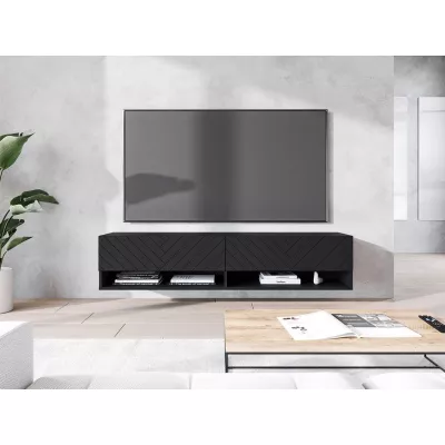 TV stolík s LED RGB osvetlením 140 cm WILLA A - čierny grafit