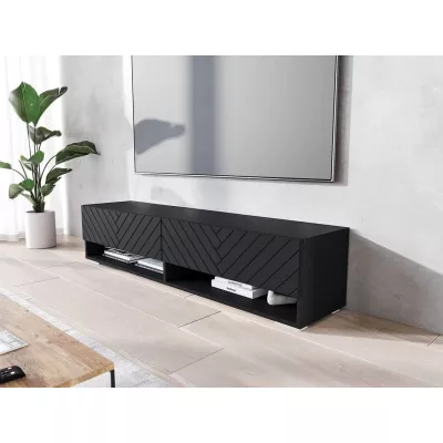 TV stolík s LED RGB osvetlením 140 cm WILLA A - čierny grafit