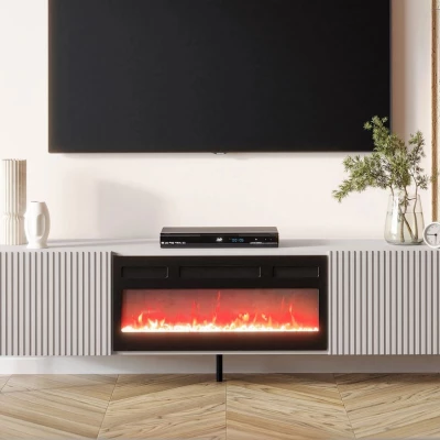 TV stolík s elektrickým krbom krbom AMPER - kašmír