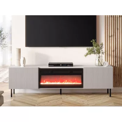 TV stolík s elektrickým krbom krbom AMPER - kašmír