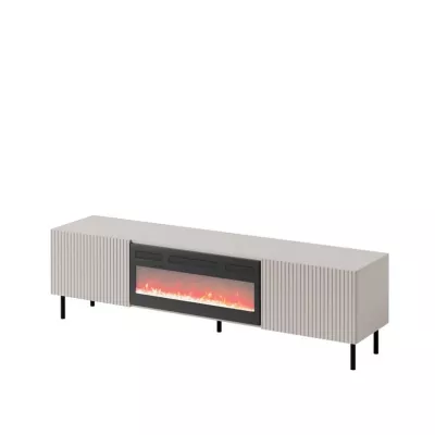 TV stolík s elektrickým krbom krbom AMPER - kašmír