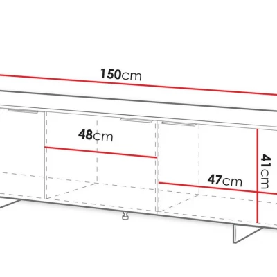 Televízny stolík so skrinkami 150 cm DEASY - pieskový béžový