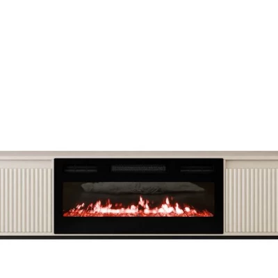 TV stolík s elektrickým krbom REMY - kašmír
