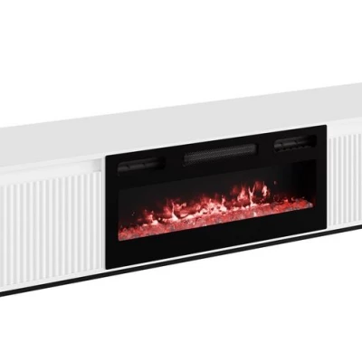 TV stolík s elektrickým krbom REMY - biely